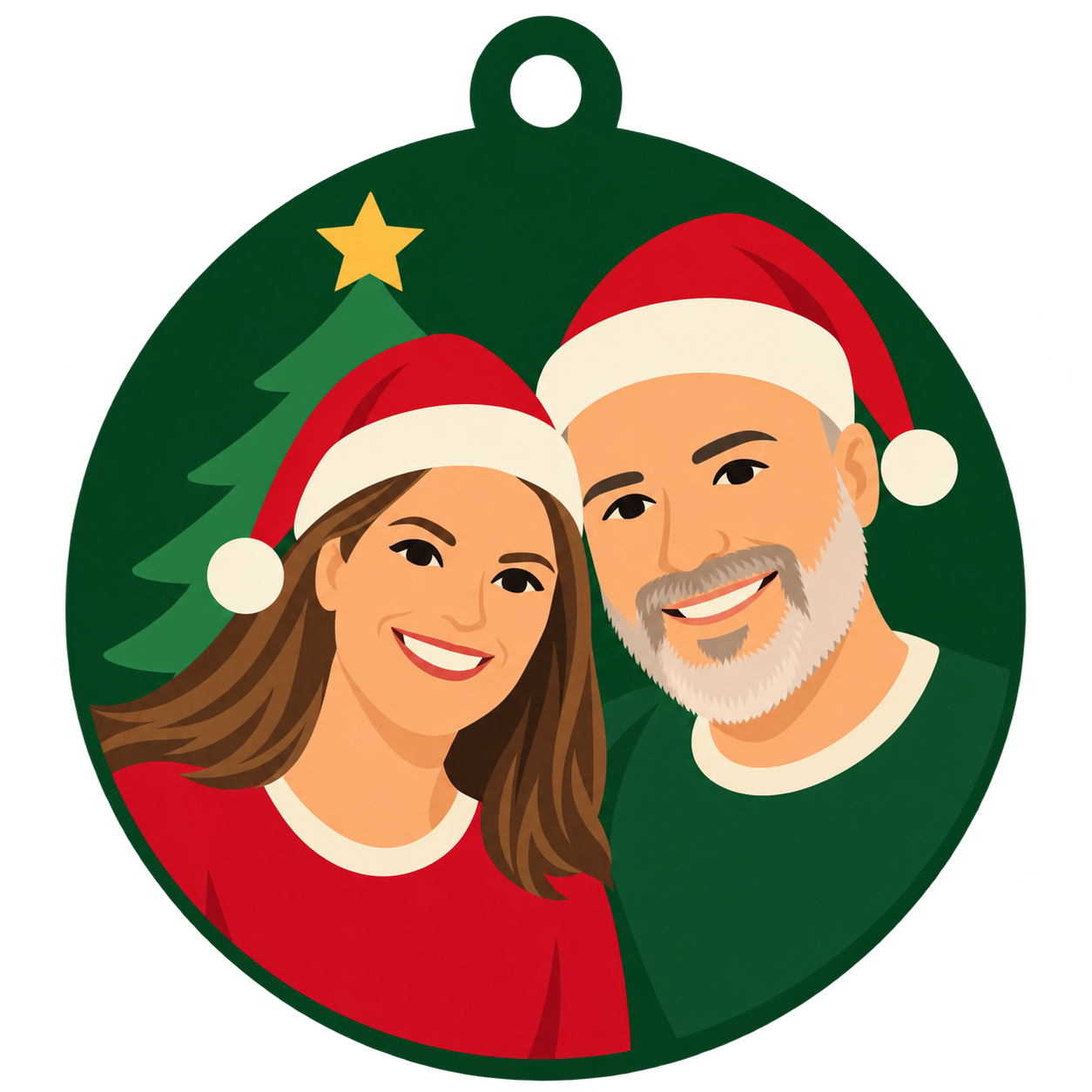 The same couple turned into an illustrated Christmas design
