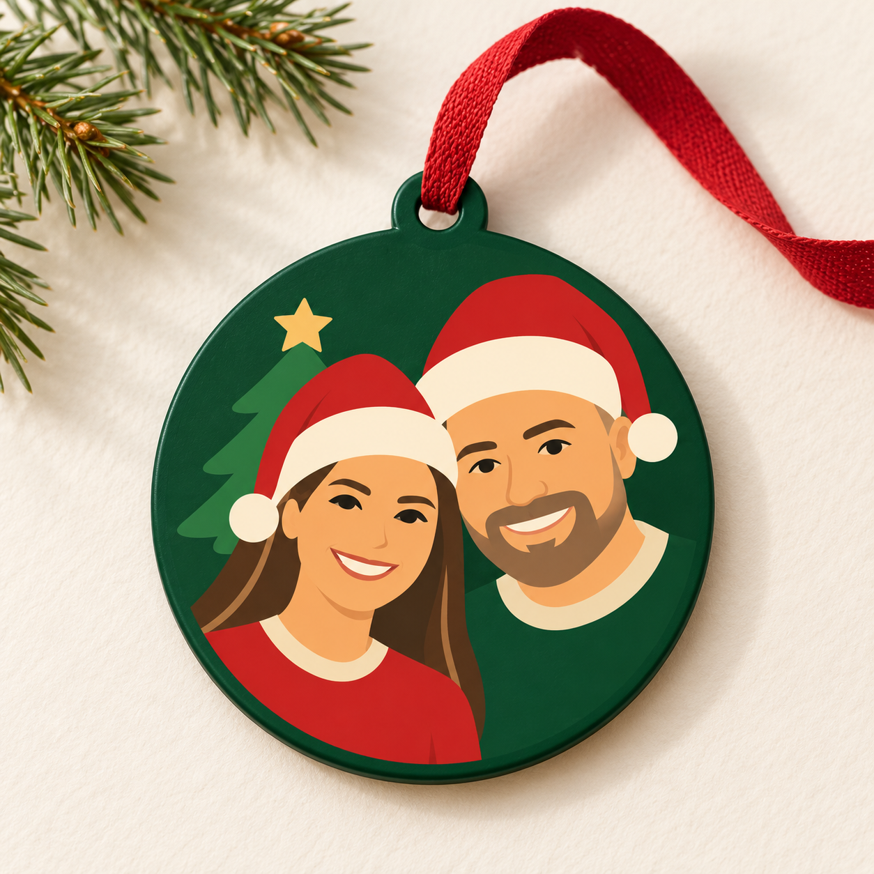 Round bauble ornament concept